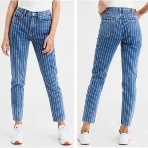 American Eagle Denim Striped MOM jeans Sz 4